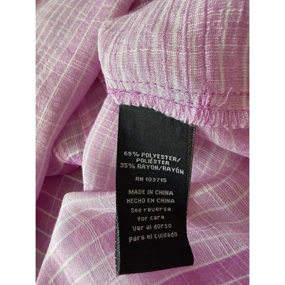 Zac & Rachel Purple Ombre Striped Tunic Top Roll Tab Casual Large Women's - Picture 6 of 7